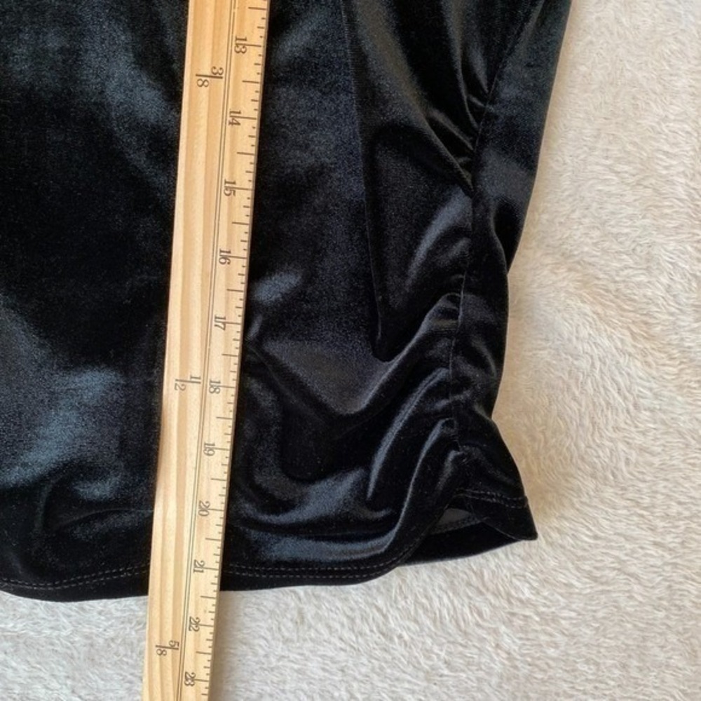 Y2K Whimsigoth Sheer Velvet Mesh Long Sleeve Top Women M Black Fairy Grunge‎ - Picture 7 of 10